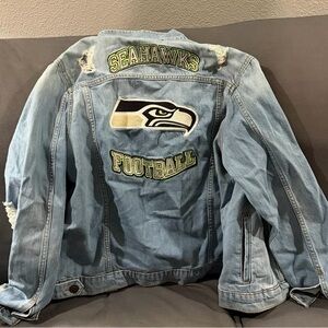 NBA Seahawks Light Blue Denim Jacket with Team Patch
